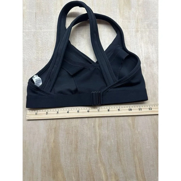 Nike Womens Swoosh Bra Medium Support SZ XS Non Padded Black - Picture 4 of 4